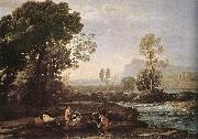 Landscape with Rest in Flight to Egypt fg, Claude Lorrain